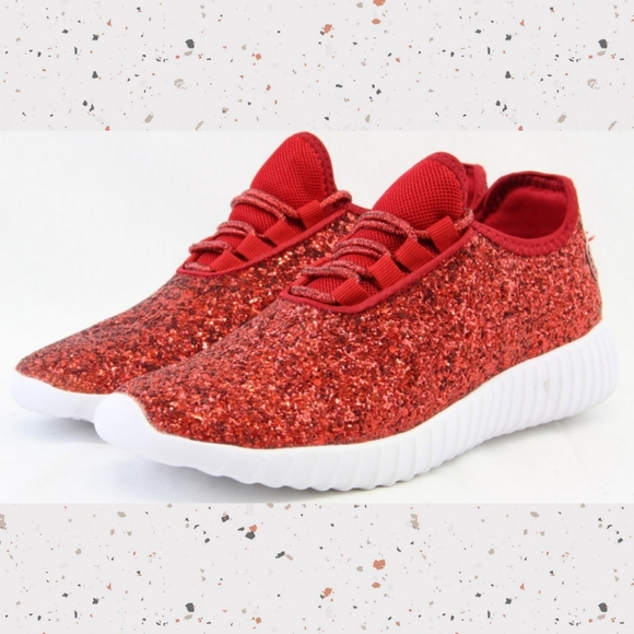🎉❤Cherry Red Glitter Sneakers❤🎉 - Picture 2 of 12